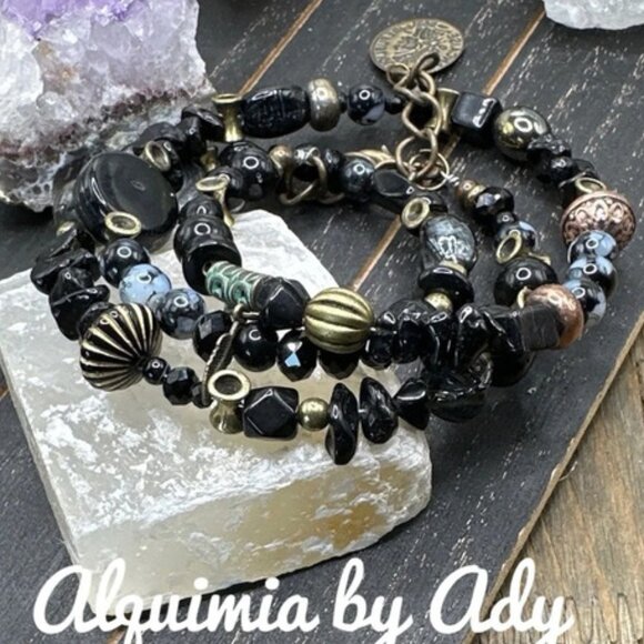 Alquimia Black and Gold Bracelet